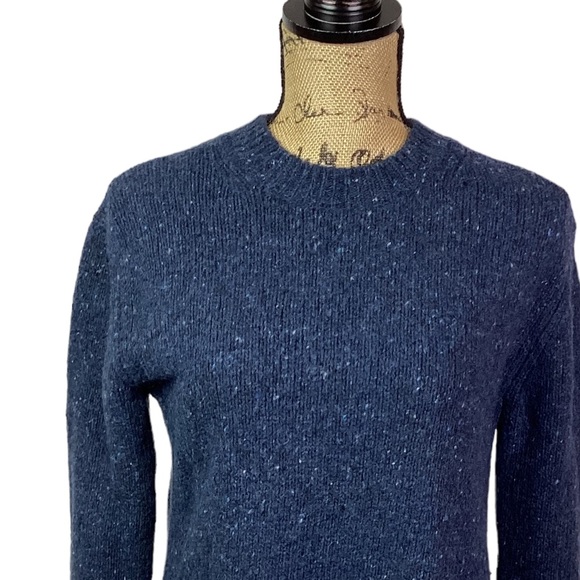 VINCE Speckled Wool Alpaca Blend Crew Sweater Blue Women Small - Picture 5 of 10